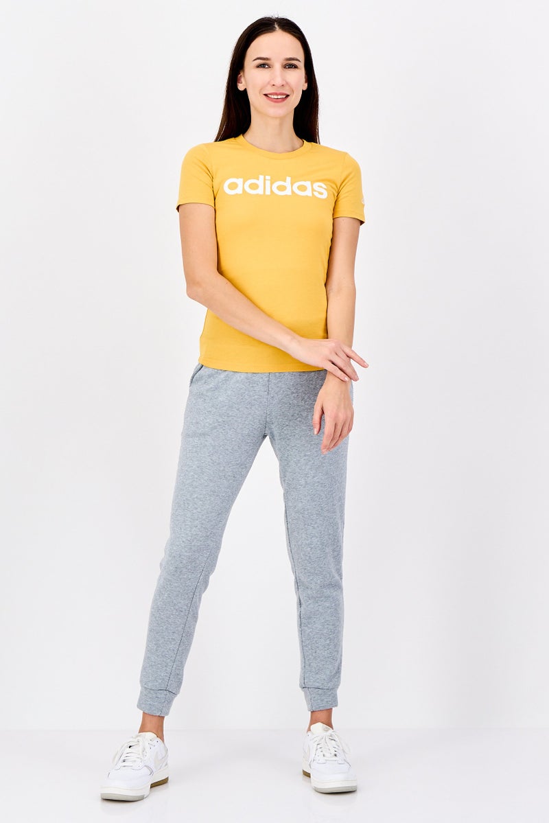 Adidas Women Sportswear Fit Short Sleeve Outdoor T-Shirt, Mustard - Image 2
